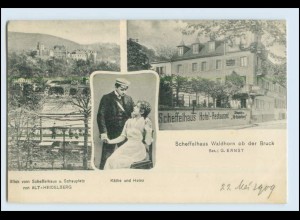 W2P54/ Heidelberg Scheffelhaus Waldhorn AK 1909