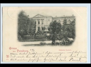 W5A08/ Gruß aus Duisburg Städt. Tonhalle AK 1897
