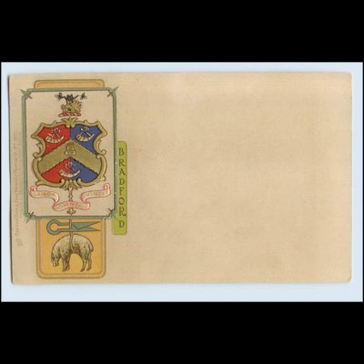 A1056/ Bradford Wappen Litho Prägedruck AK ca.1900 Raphael Tuck`s