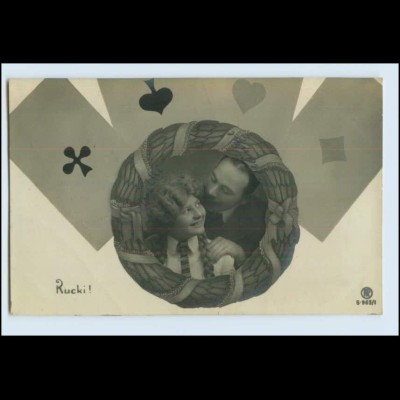 W5U53/ Spielkarten Fotomontage Foto Rotophot AK 1907
