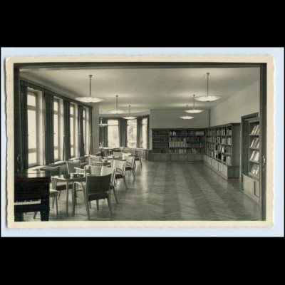 W6W25 / Flensburg Grenzakademie Sankelmark Bibliothek Foto AK 1958
