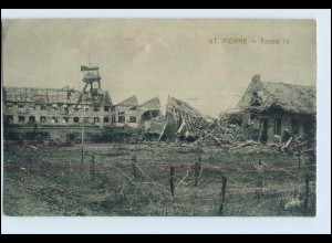 P2T43/ St. Pierre - Fosse 14 zerstört 1. Weltkrieg AK ca.1915