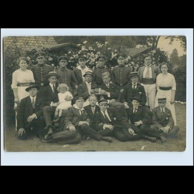 W8D73/ Buxtehude Studenten und Soldaten Privat Foto AK 1915