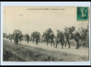 W8Q61/ Grandes Manceuvres - Chasseurs Alpins Frankreich Militär 1910 AK