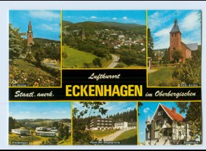 W9F13/ Eckenhagen Reichshof Kath. Kirche Kinderheim Ev. Kirche AK