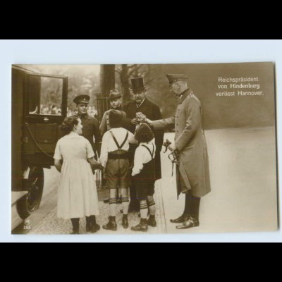 DP08/ Reichspräsident Hindenburg verläßt Hannover Foto AK ca.1925