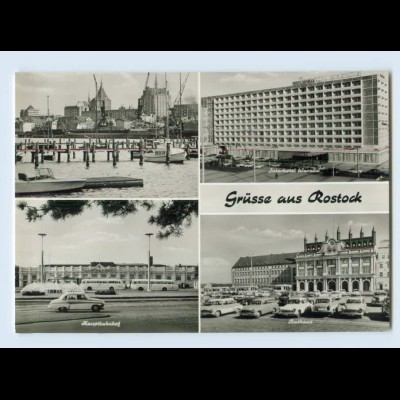 I004/ Rostock Bahnhof, Rathaus AK 1974