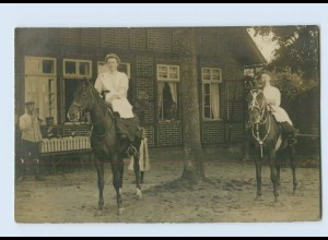 Y8919/ Düte bei Velpe Frauen zu Pferde Damensattel Foto AK ca.1914