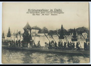X1H71/ Krönungsfeier in Delhi Indien Königs-Barke Foto 17,5 x 12,5 cm