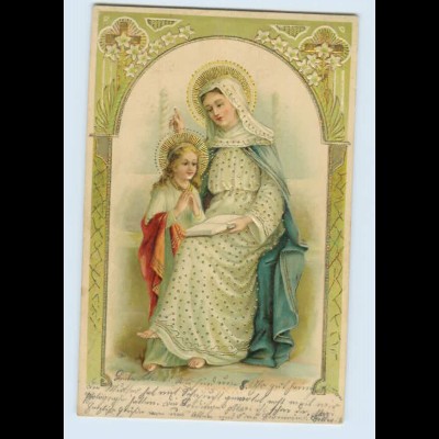 Y1685/ St. Anna Religion Litho Glanz Golddruck AK 1905