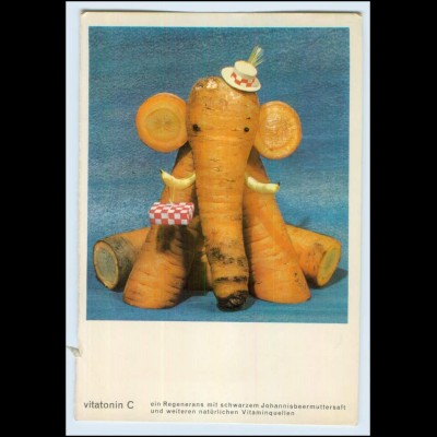 Y539/ Vitatonin C-Fruchtkarte Nr. 16 Karotten als Elefant AK ca.1960 Gemüse