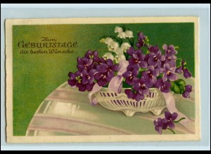 Y4730/ Geburtstag Blumen Veilchen Litho Ak 1939