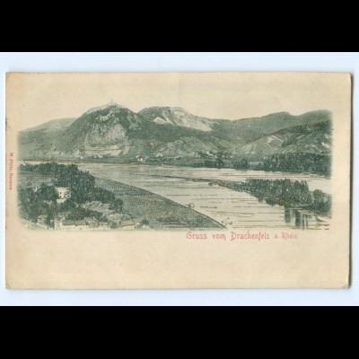 Y6821/ Gruß vom Drachenfels am Rhein Reliefkarte 1907 AK