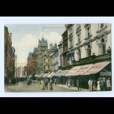 Y7650/ Liverpool Church Street Tuck`s Postcard AK ca.1910