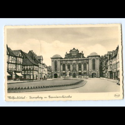 Y8287/ Wolfenbüttel Saarplatz und Garnisonkirche 1941 Foto AK