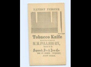 Y9469/ Tobacco Knife M.M. Pillsbury New York AK Ganzsache ca.1900