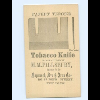 Y9469/ Tobacco Knife M.M. Pillsbury New York AK Ganzsache ca.1900