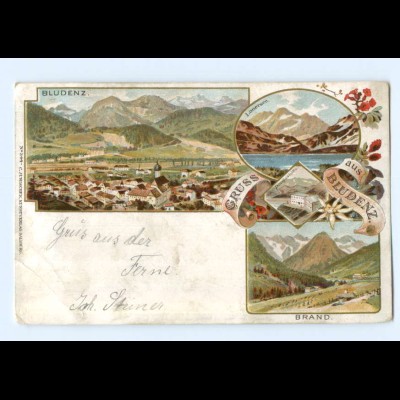 Y9627/ Gruß aus Bludenz Litho AK 1900 Vorarlberg