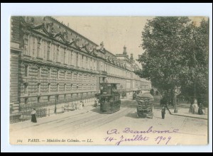 XX00132/ Paris Ministere des Colonies Tram Straßenbahn 1909 AK 