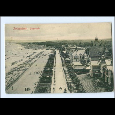 XX001508/ Swinemünde Promenade Pommern AK 1909