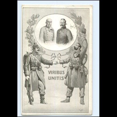 U3914/ Kaiser Franz Josef + Wilhelm Viribus Unitis 1. Weltkrieg AK 1915