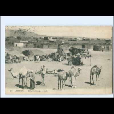 U4198/ Assuan Bisharin Camp Ägypten Ak 1911