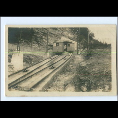 XX003261/ Bergen Flöibanen Bergbahn Norwegen Foto AK 1919