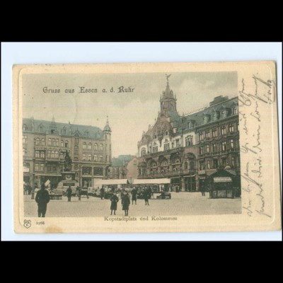 Y11153/ Gruß aus Essen Kopstadtplatz und Kolosseum 1903 AK