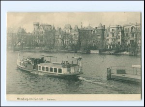 Y12277/ Hamburg Uhlenhorst Bellevue Alsterdampfer AK 1906