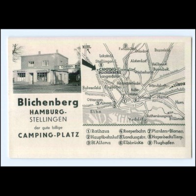 U8231/ Hamburg Stellingen Blichenberg Camping-Platz AK ca.1950