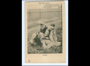 Y13610/ Die fünf Sinne "Gefühl" Jungen raufen kämpfen AK ca.1900