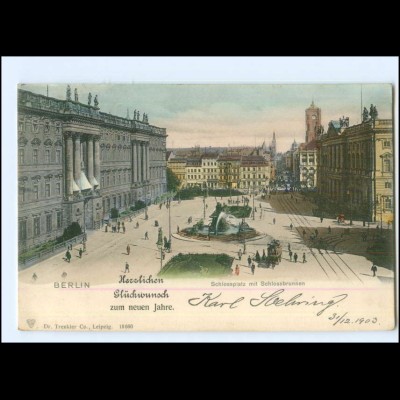 Y13947/ Berlin Schlossplatz mit Schlossbrunnen 1903 AK