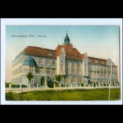 XX009808/ Hamburg Wilhelmsburg Realschule, goldene Fenster AK 1918