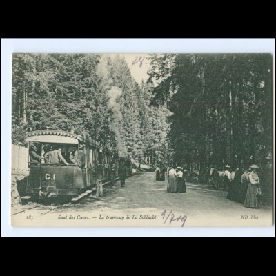 XX009235/ Saut des Cuves - Tramway de la Schlucht Elsaß AK ca.1910 Straßenbahn
