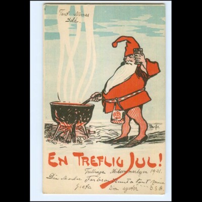 XX009109/ Weihnachten En treflig Jul Litho AK Zwerg ca.1905