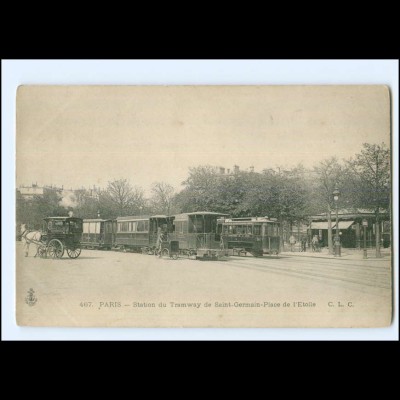 XX008225/ Frankreich Paris Station du Tramway Straßenbahn ca.1900 AK