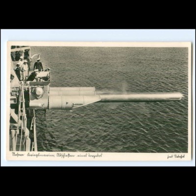 XX008954/ Kriegsmarine Abschießen eines Torpedo Foto AK ca.1940 