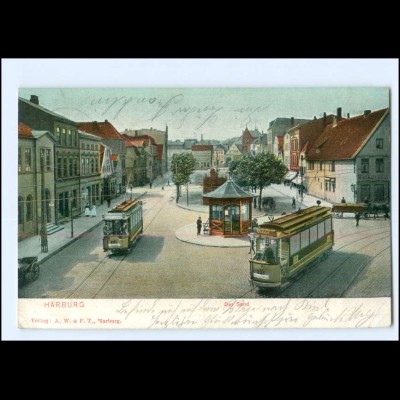 XX008775/ Hamburg Harburg Der Sand Straßenbahn 1904 AK