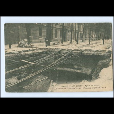 U9674/ PARIS - Les Trous - Apres un Orage L`Excavation Avenue d`Antin AK 
