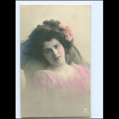 Y16080/ Junge hübsche Frau Foto koloriert AK ca.1910