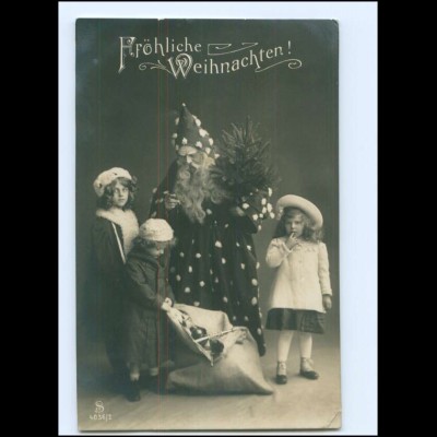 Y16146/ Weihnachten Weihnachtsmann und Kinder schöne Foto AK 1911
