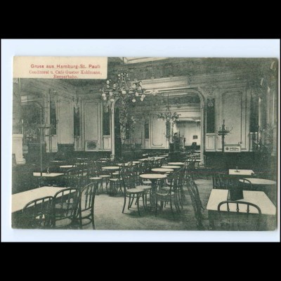 U9978/ Hamburg St. Pauli Cafe G. Kohlmann, Reeperbahn AK 1913