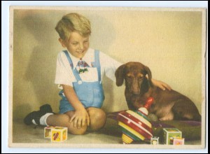 XX009853/ Junge mit Hund Dackel AK ca.1940