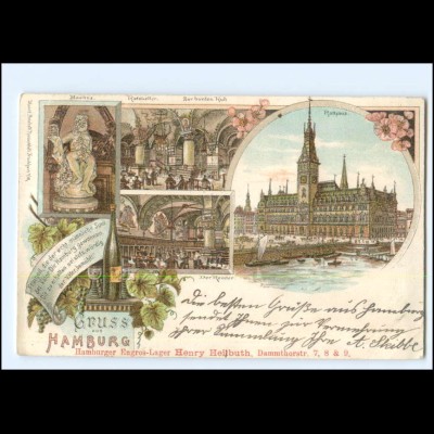 Y16813/ Hamburg Rathaus 1898 Litho AK