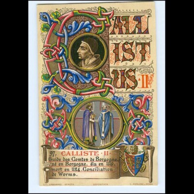 S2300/ Vatikan Papst Calixt II Litho AK 1903 Karte Nr. 97 Vatican 