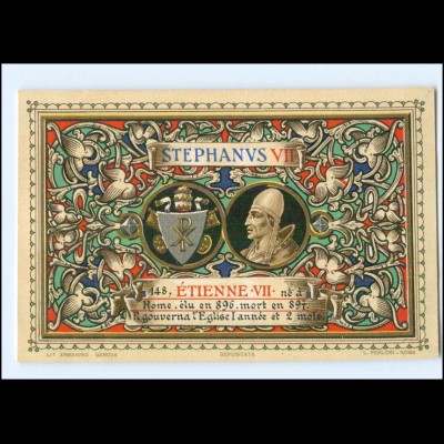 S2317/ Vatikan Papst Stephan VII Litho AK 1903 Karte Nr. 148 Vatican 