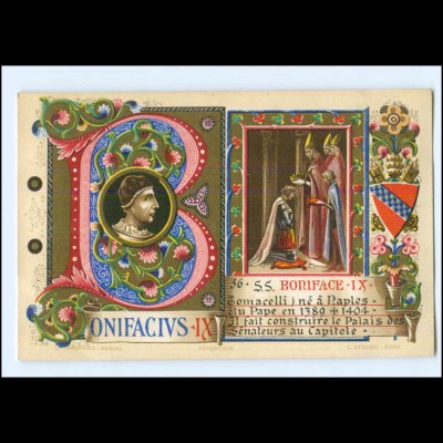 S2261/ Vatikan Papst Bonifatius IX Litho AK 1903 Karte Nr. 56 Vatican 