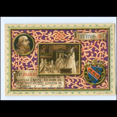 S2241/ Vatikan Papst Julius III Litho AK 1903 Karte Nr. 36 Vatican 