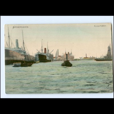 Y16921/ Bremerhaven Kaiserhafen Schiffe 1907 AK