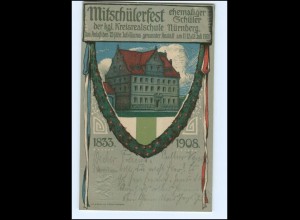XX11051/ Nürnberg Privatganzsache PP15C147 Mitschülerfest 1908 Litho AK 